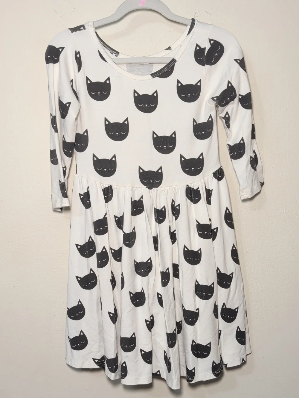 Vivie & Ash Black Cat Skater Dress White Halloween Spooky Season Sizes 7 & 8